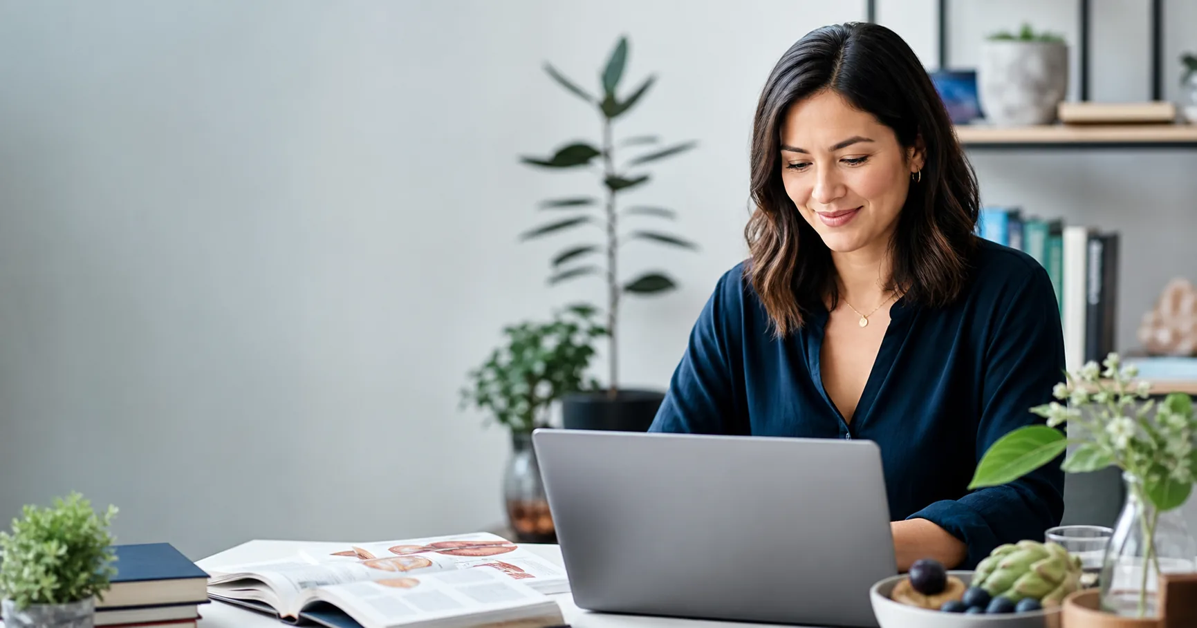 Adult learner studying functional health concepts online